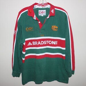 Cotton Traders LEICESTER TIGERS 2002-03 home long sleeved pro shirt Bradstone